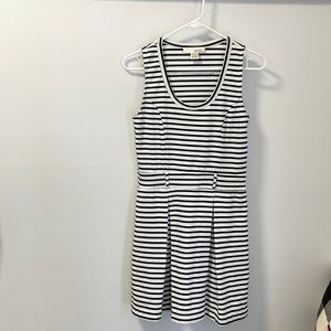Womens Sans Souci white and navy striped dress size medium